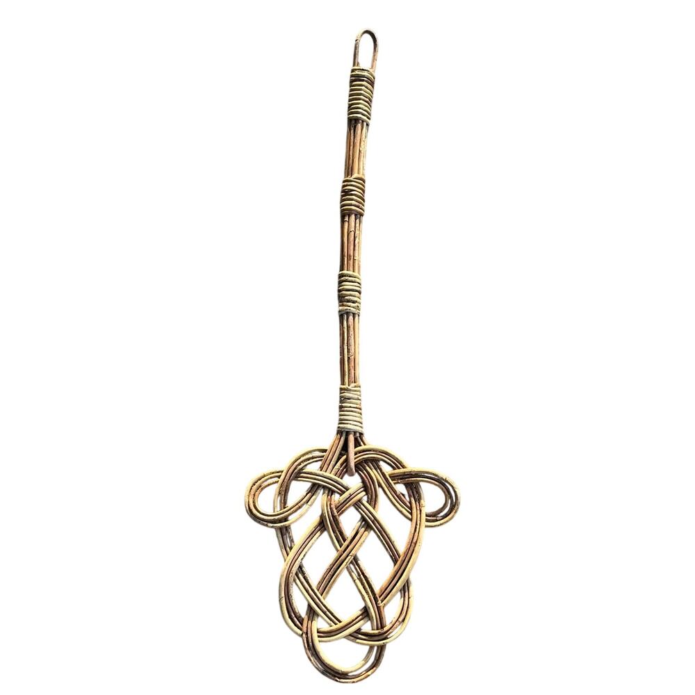 Wicker VTG carpet beater decorative walk hanger boho